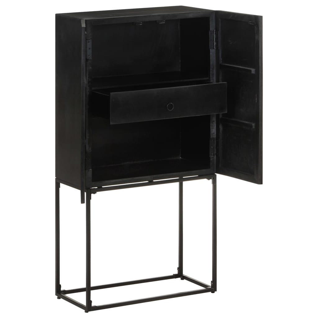 Buffet Noir 60x30x120 cm Bois massif d’acacia et de manguier - XIOS