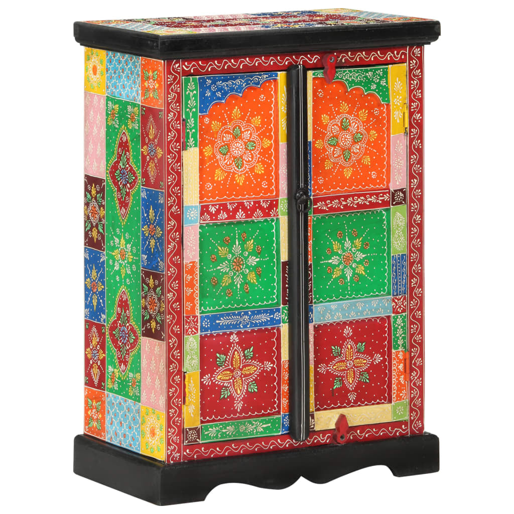 Buffet peint à la main avec portes 53x30x75 cm Bois de manguier - XIOS
