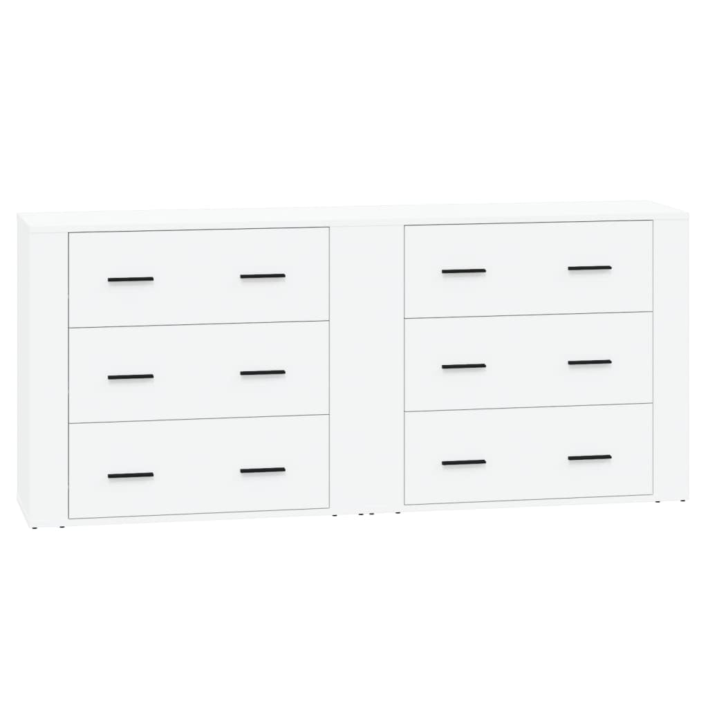 Buffets 2 pcs blanc bois d’ingénierie - XIOS