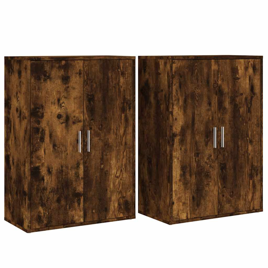 Buffets 2 pcs chêne fumé 60x31x84 cm bois d’ingénierie - XIOS