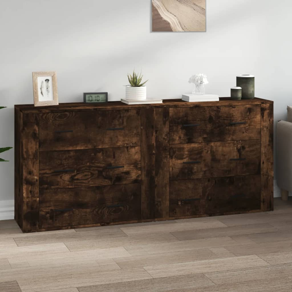 Buffets 2 pcs chêne fumé bois d’ingénierie - XIOS
