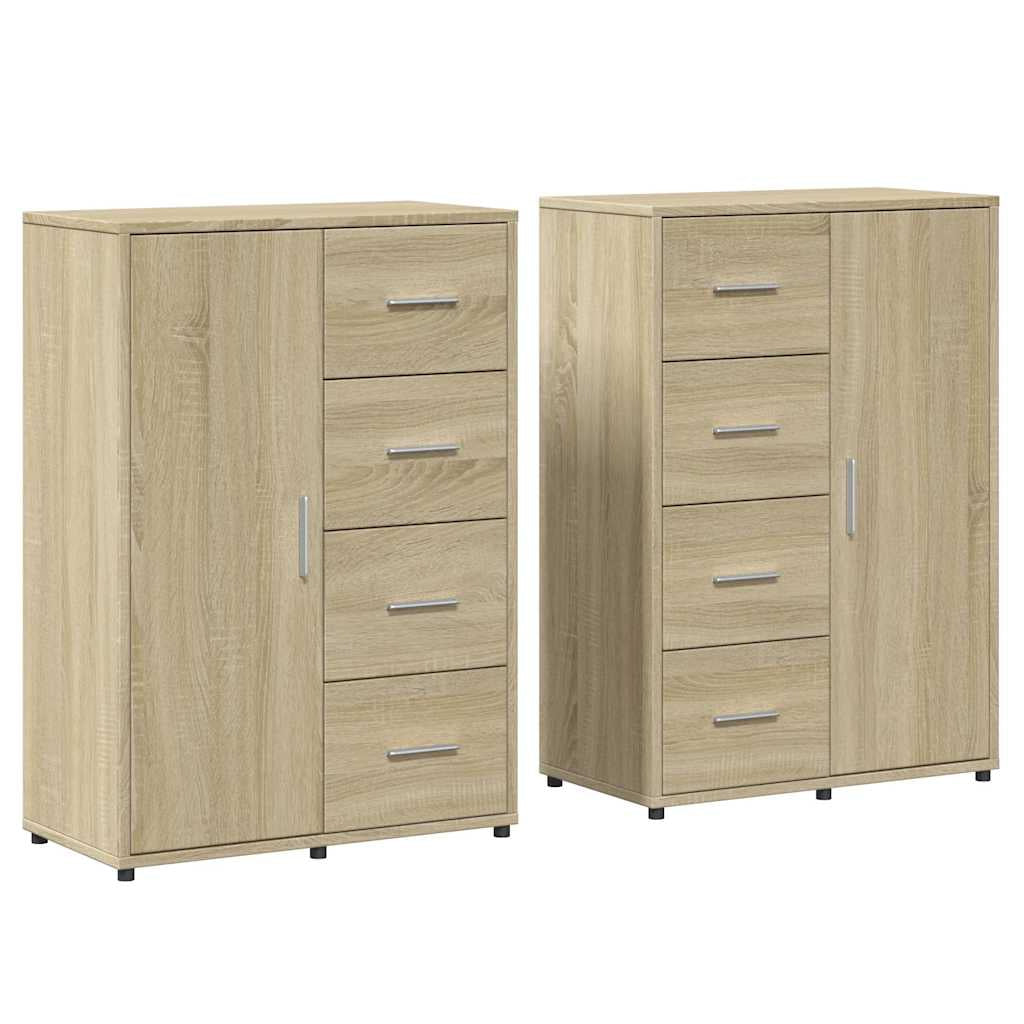 Buffets 2 pcs chêne sonoma 60x31x84 cm bois d’ingénierie - XIOS