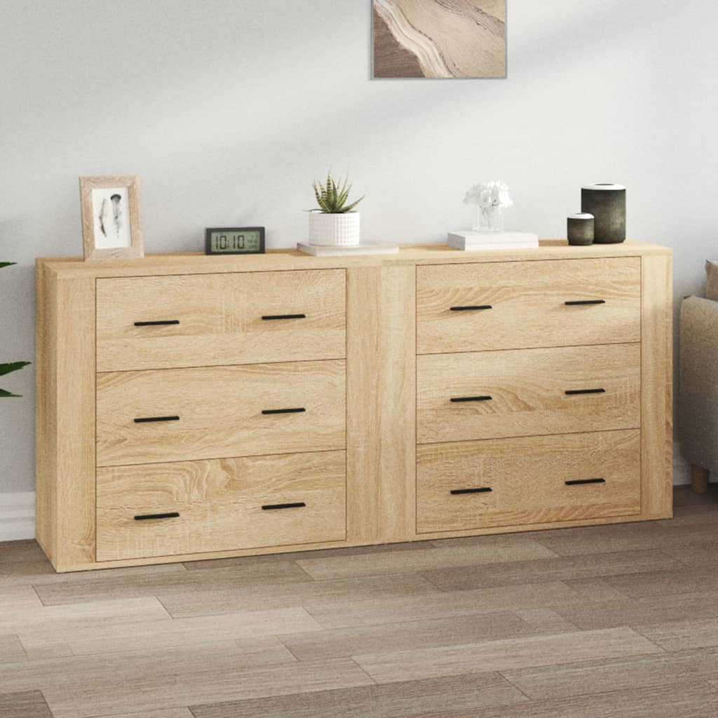 Buffets 2 pcs chêne sonoma bois d’ingénierie - XIOS