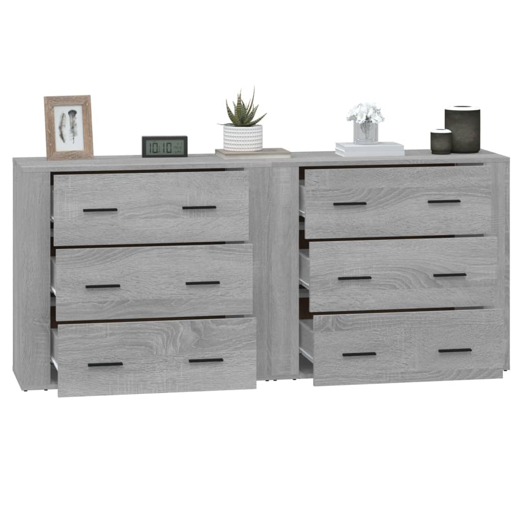 Buffets 2 pcs sonoma gris bois d’ingénierie - XIOS