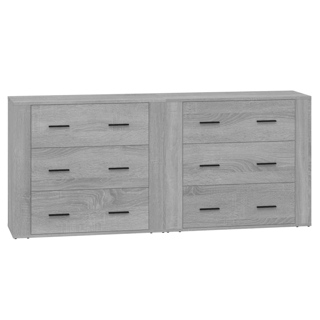 Buffets 2 pcs sonoma gris bois d’ingénierie - XIOS