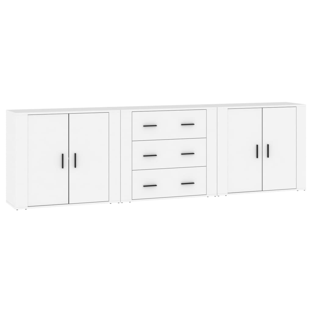 Buffets 3 pcs Blanc Bois d’ingénierie - XIOS