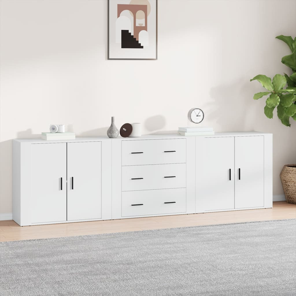 Buffets 3 pcs Blanc Bois d’ingénierie - XIOS