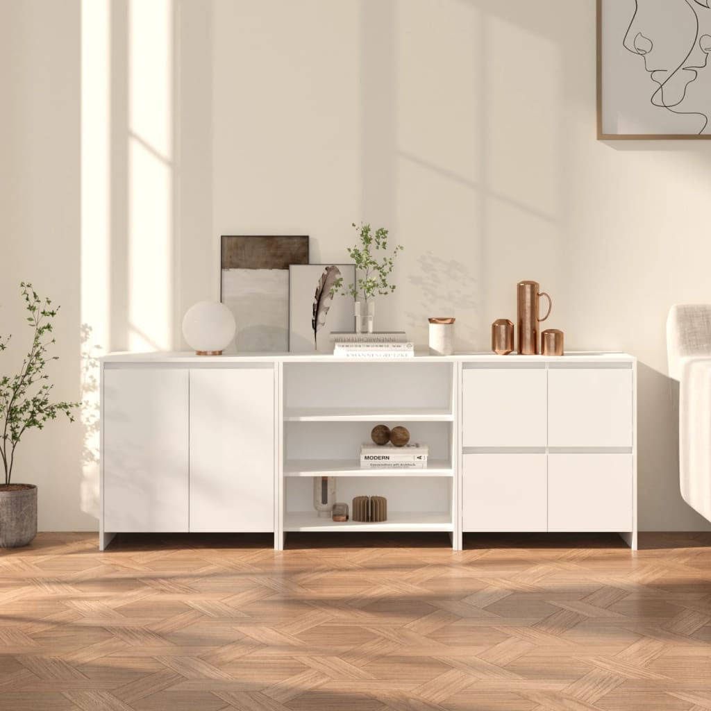 Buffets 3 pcs Blanc Bois d’ingénierie - XIOS