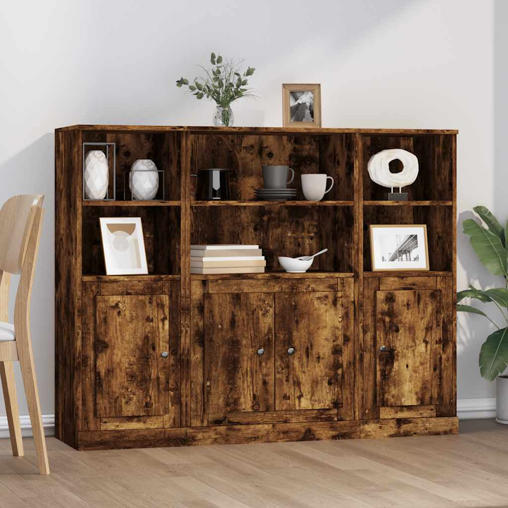 Buffets 3 pcs chêne fumé bois d’ingénierie - XIOS