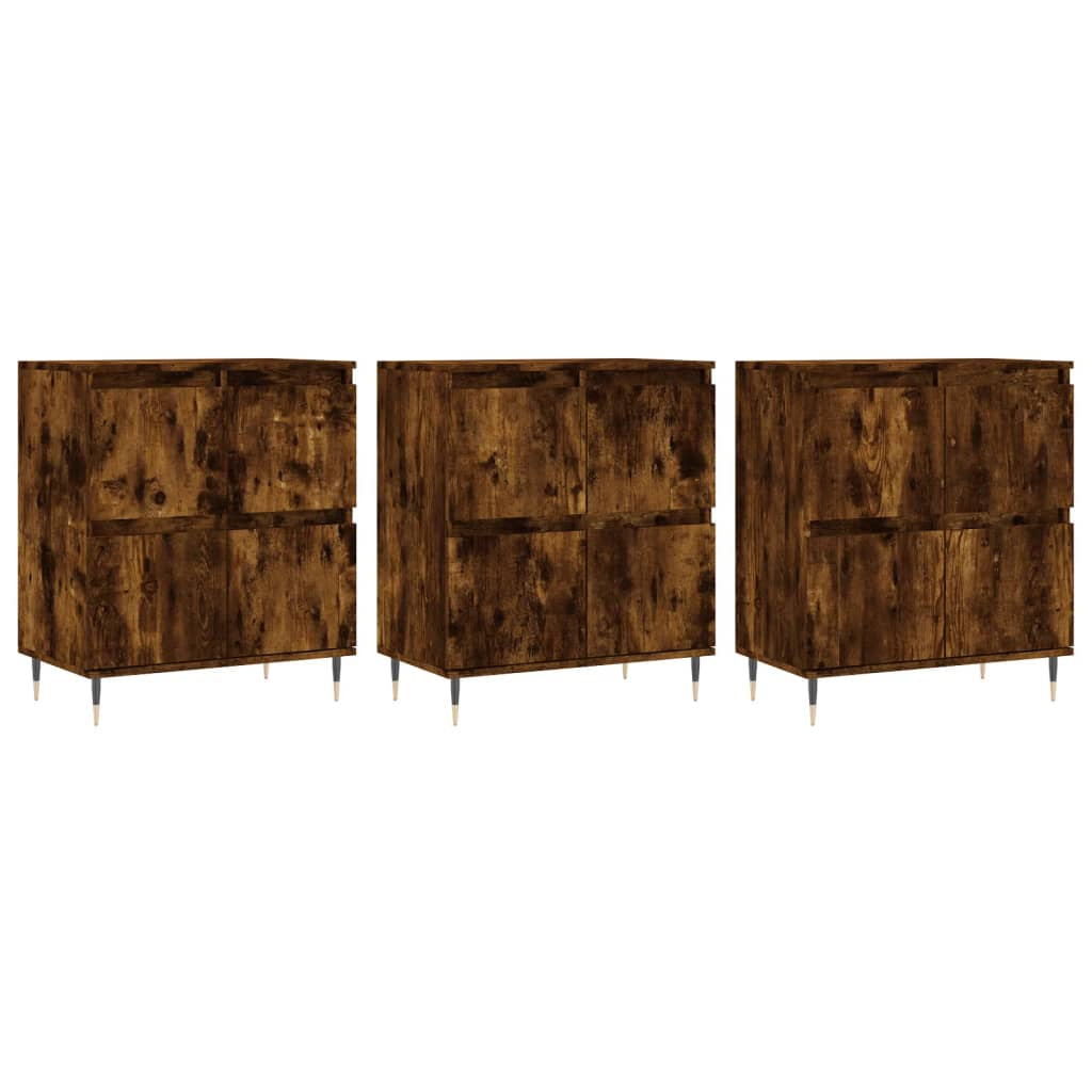 Buffets 3 pcs Chêne fumé Bois d’ingénierie - XIOS