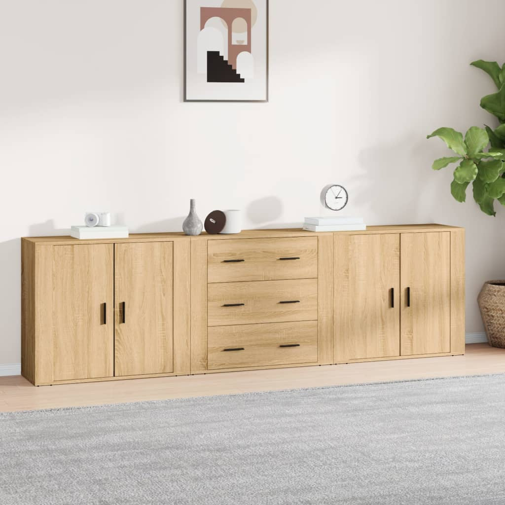 Buffets 3 pcs Chêne sonoma Bois d’ingénierie - XIOS