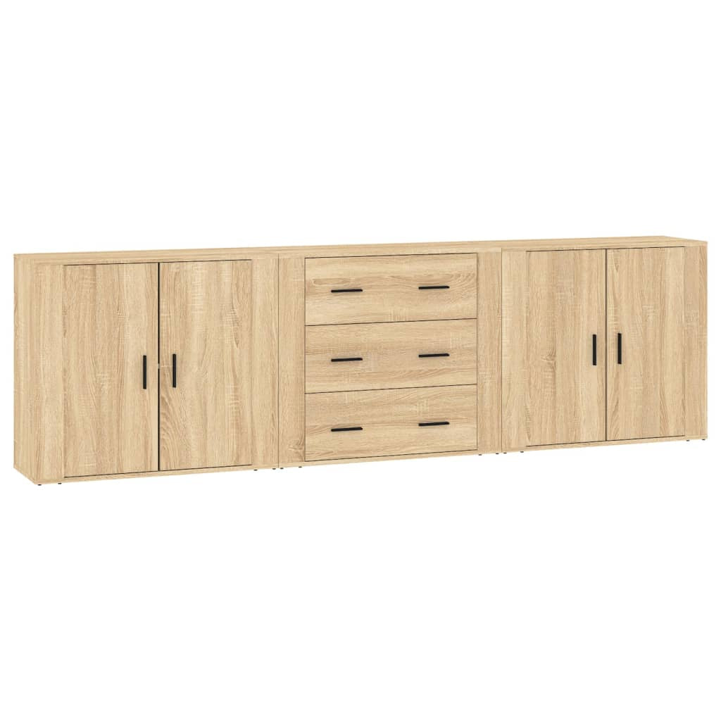 Buffets 3 pcs Chêne sonoma Bois d’ingénierie - XIOS