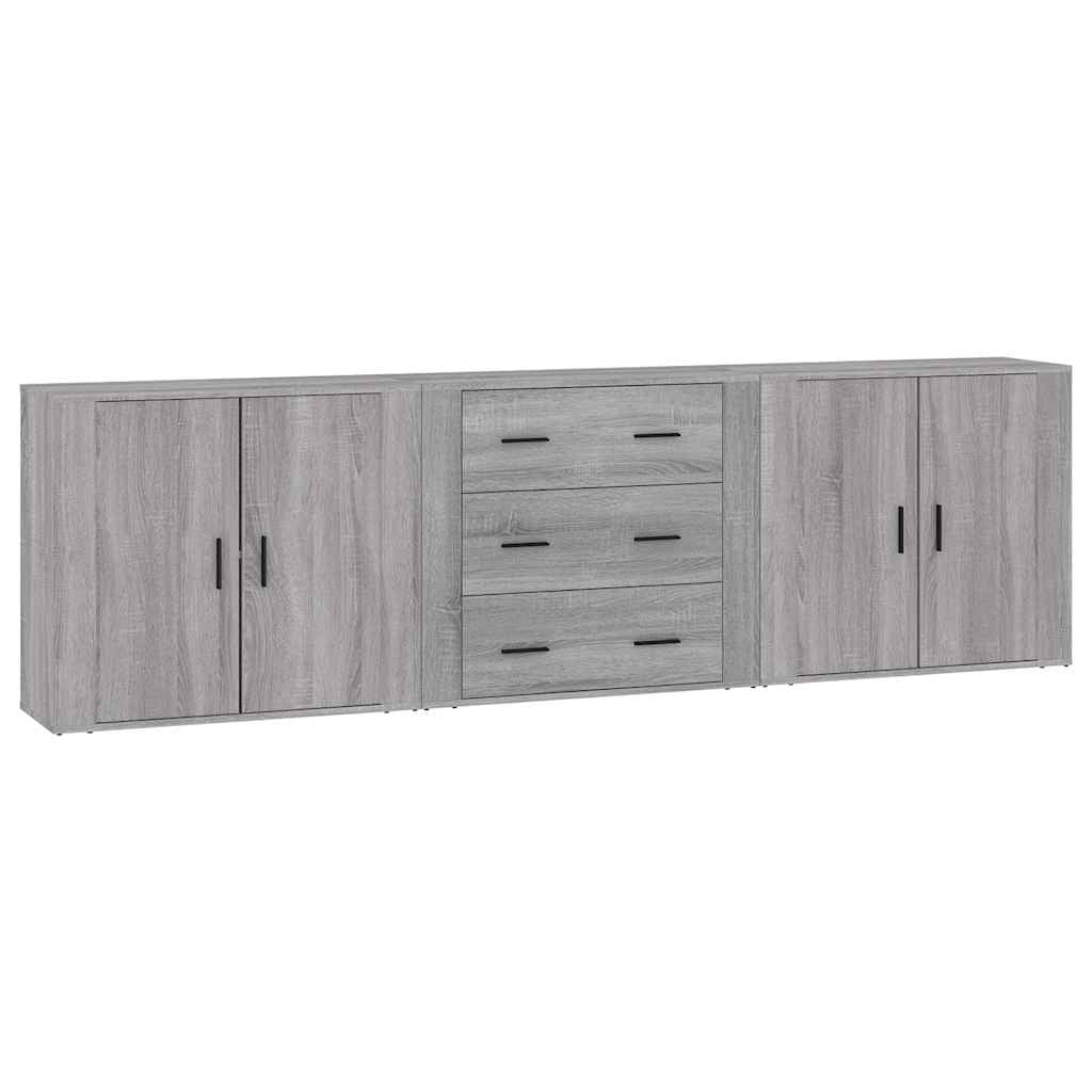 Buffets 3 pcs Sonoma gris Bois d’ingénierie - XIOS