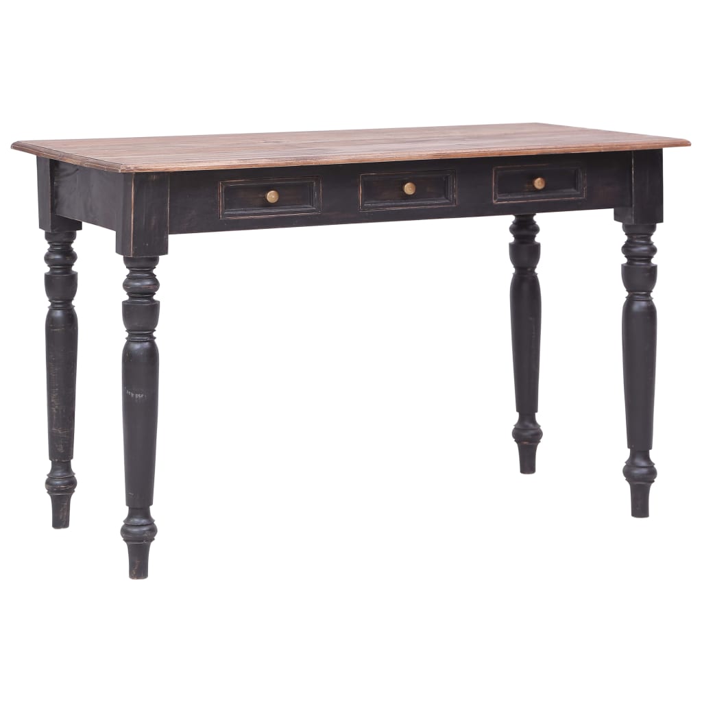 Bureau avec 3 tiroirs 117x57x75 cm bois d'acajou massif - XIOS