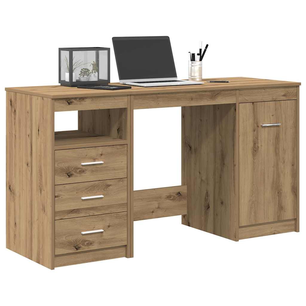 Bureau avec armoire en bois d'ingénierie chêne artisanal - XIOS