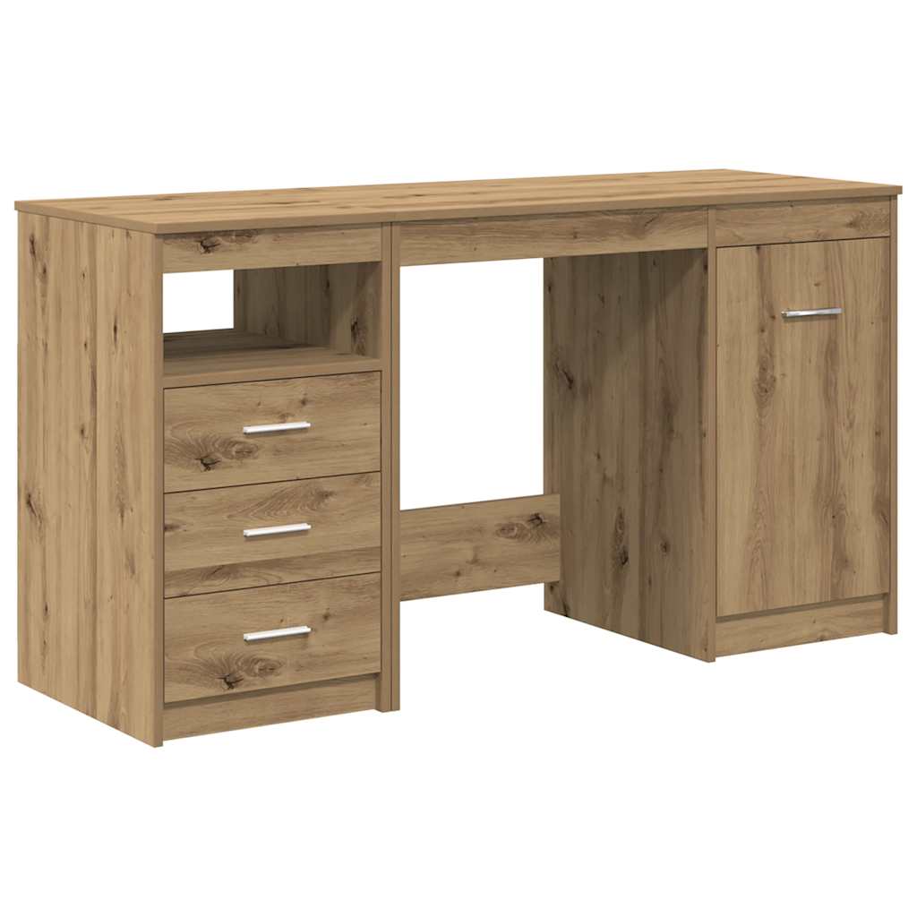 Bureau avec armoire en bois d'ingénierie chêne artisanal - XIOS