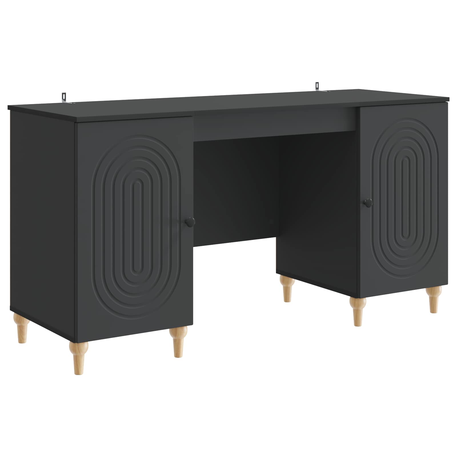 Bureau avec étagère Noir 142,5 x 50 x 75 cm Bois d'ingénierie - XIOS