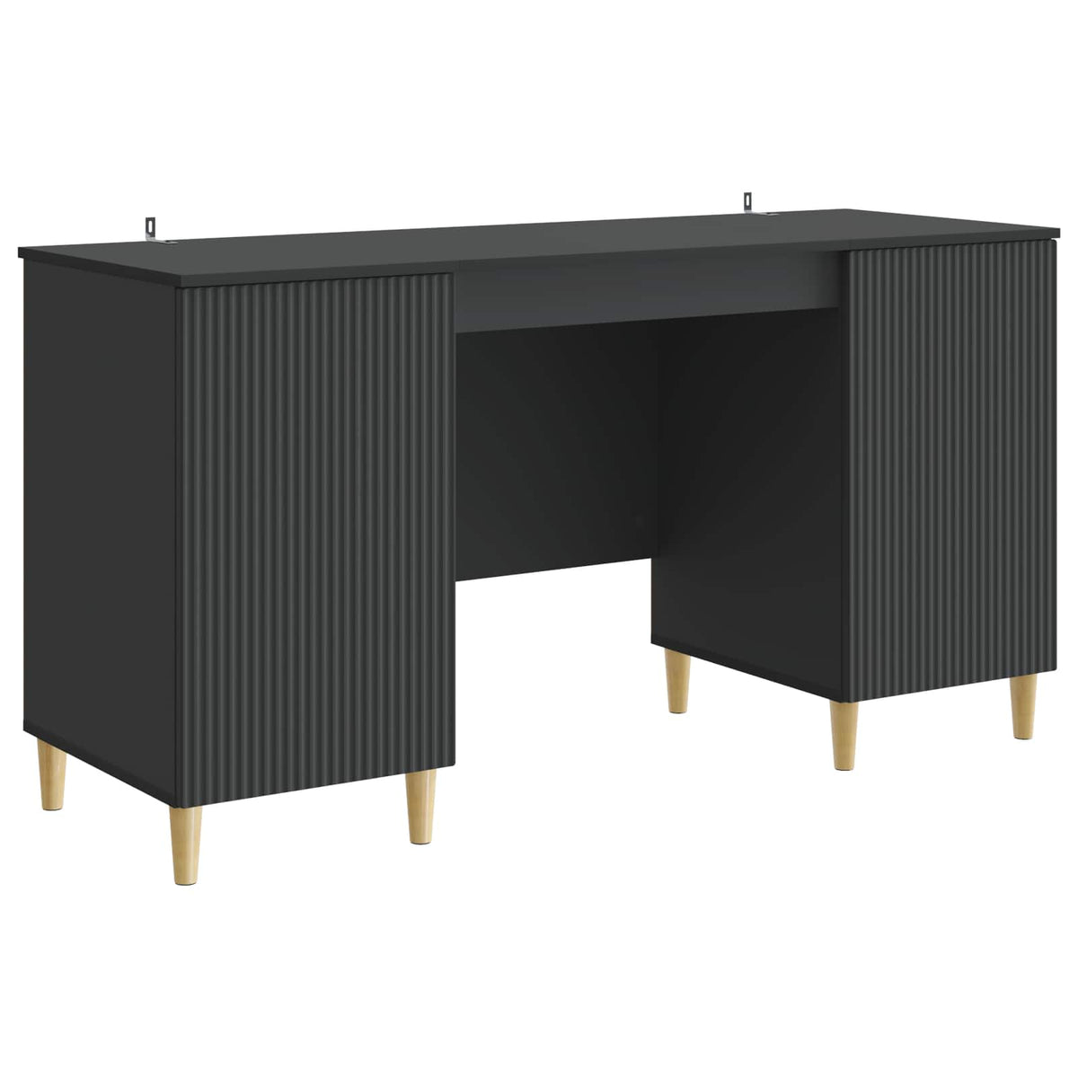Bureau avec étagère Noir 142,5 x 50 x 75 cm Bois d'ingénierie - XIOS