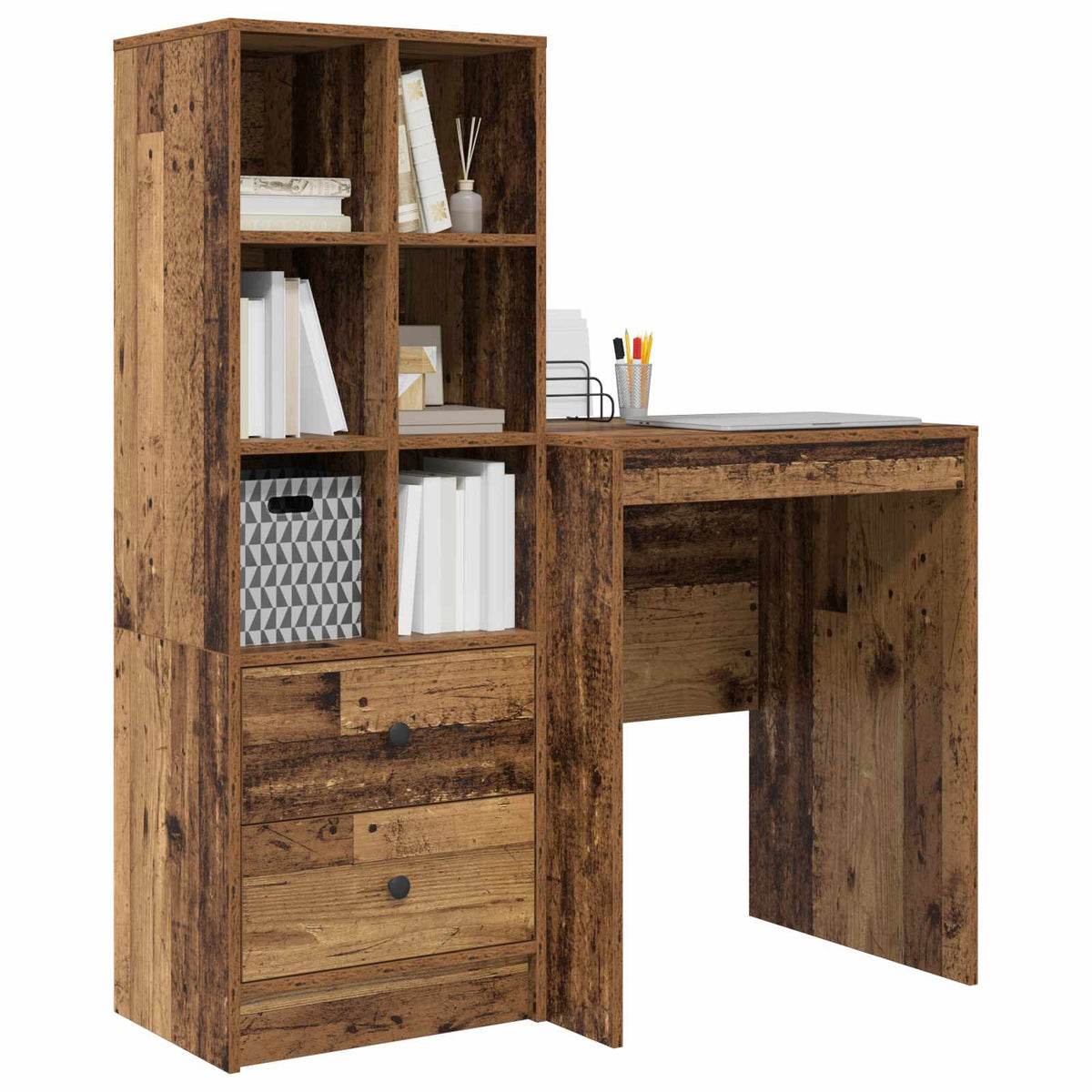 Bureau Bois ancien 105,5 x 50 x 127 cm 2 pc - XIOS