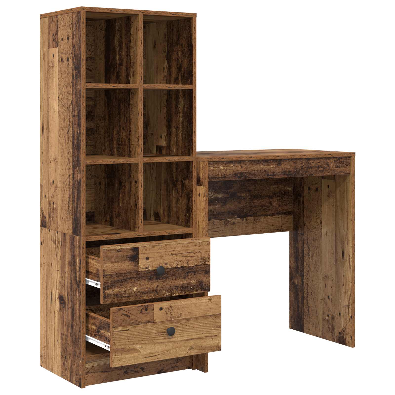 Bureau Bois ancien 115,5 x 40 x 127 cm 2 pc - XIOS