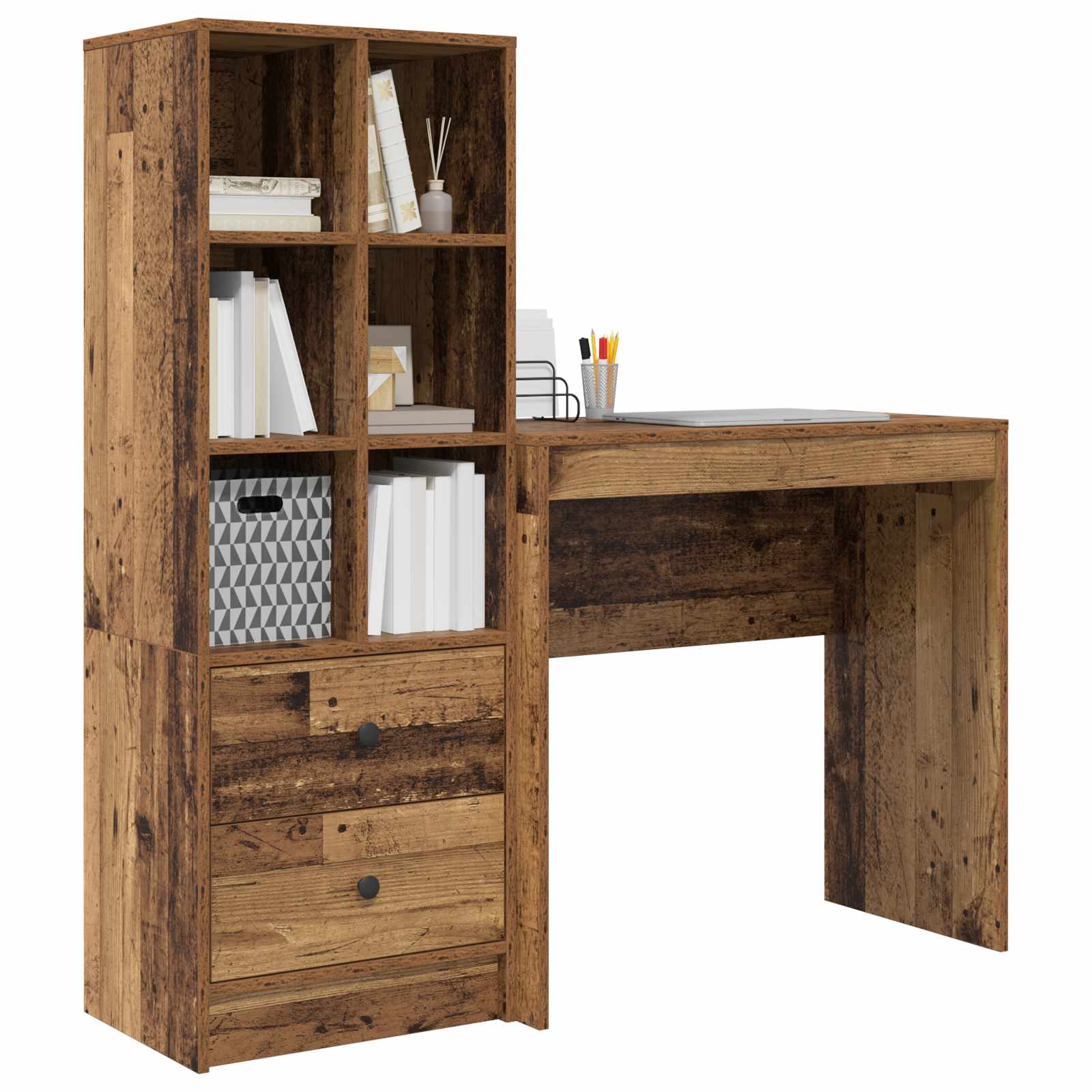 Bureau Bois ancien 125,5 x 40 x 127 cm 2 pc - XIOS