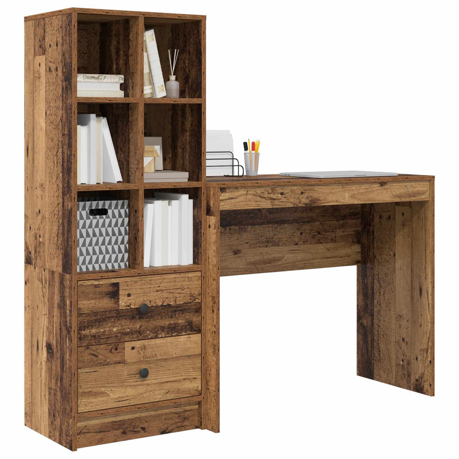 Bureau Bois ancien 135,5 x 40 x 127 cm 2 pc - XIOS