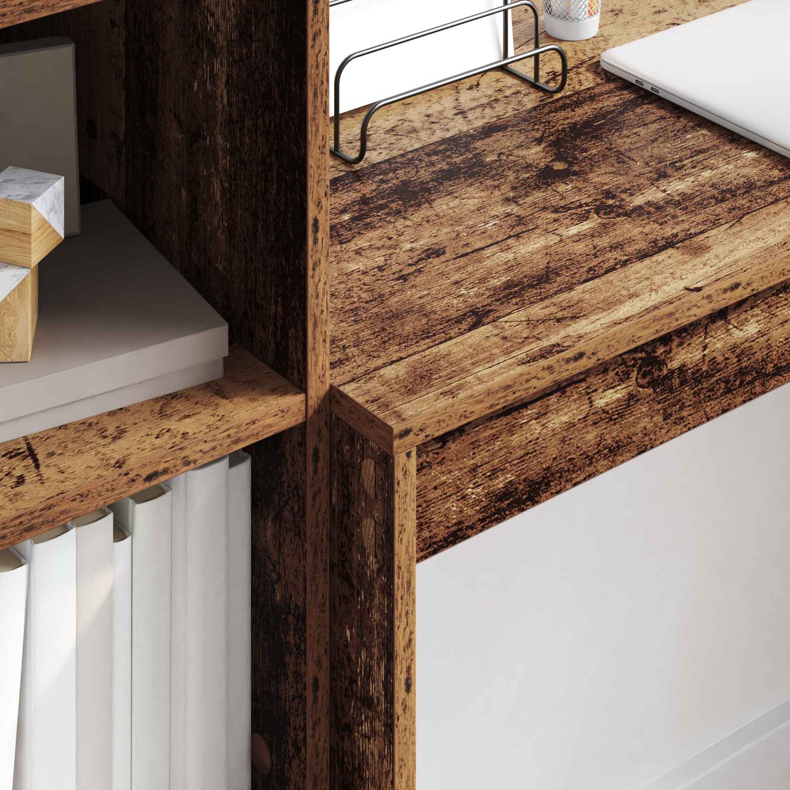 Bureau Bois ancien 145,5 x 40 x 127 cm 2 pc - XIOS