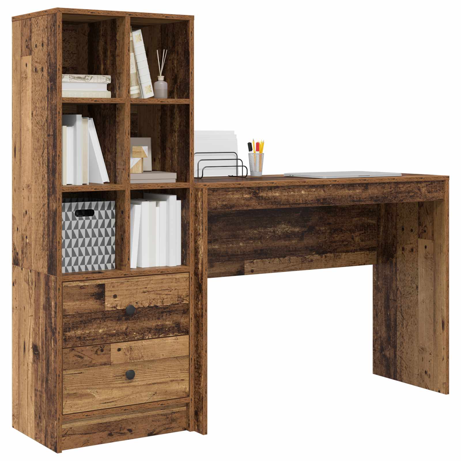 Bureau Bois ancien 145,5 x 40 x 127 cm 2 pc - XIOS