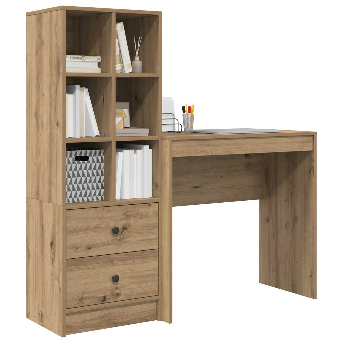 Bureau Chêne artisanal 125,5 x 40 x 127 cm 2 pc - XIOS