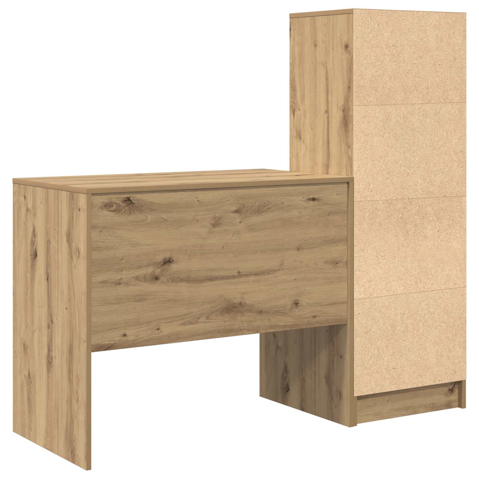 Bureau Chêne artisanal 135,5 x 50 x 127 cm 2 pc - XIOS