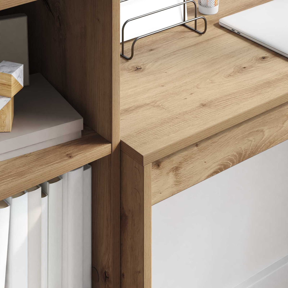 Bureau Chêne artisanal 145,5 x 40 x 127 cm 2 pc - XIOS
