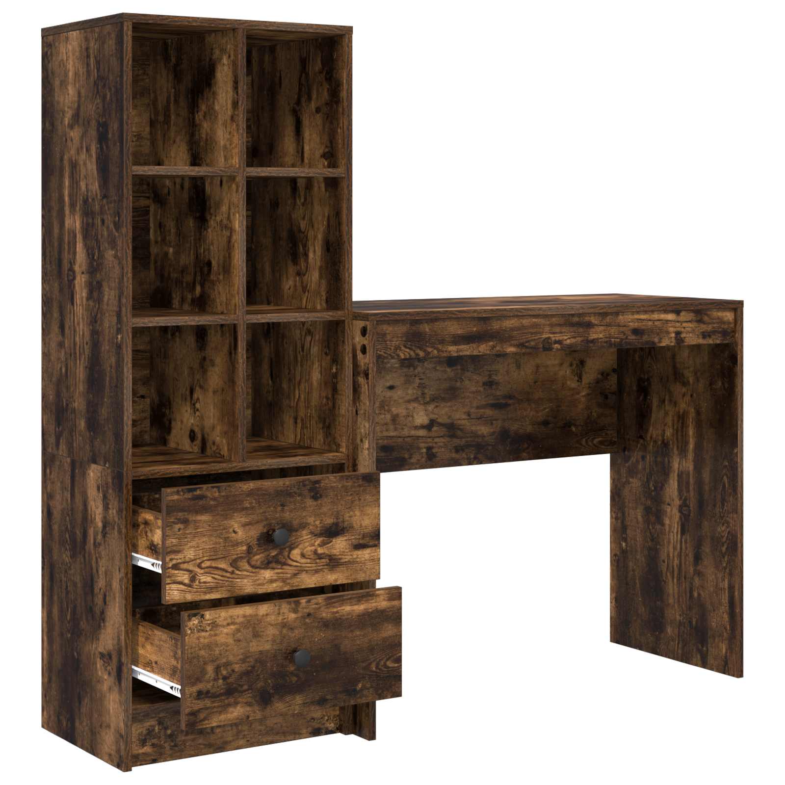 Bureau Chêne fumé 135,5 x 40 x 127 cm 2 pc - XIOS