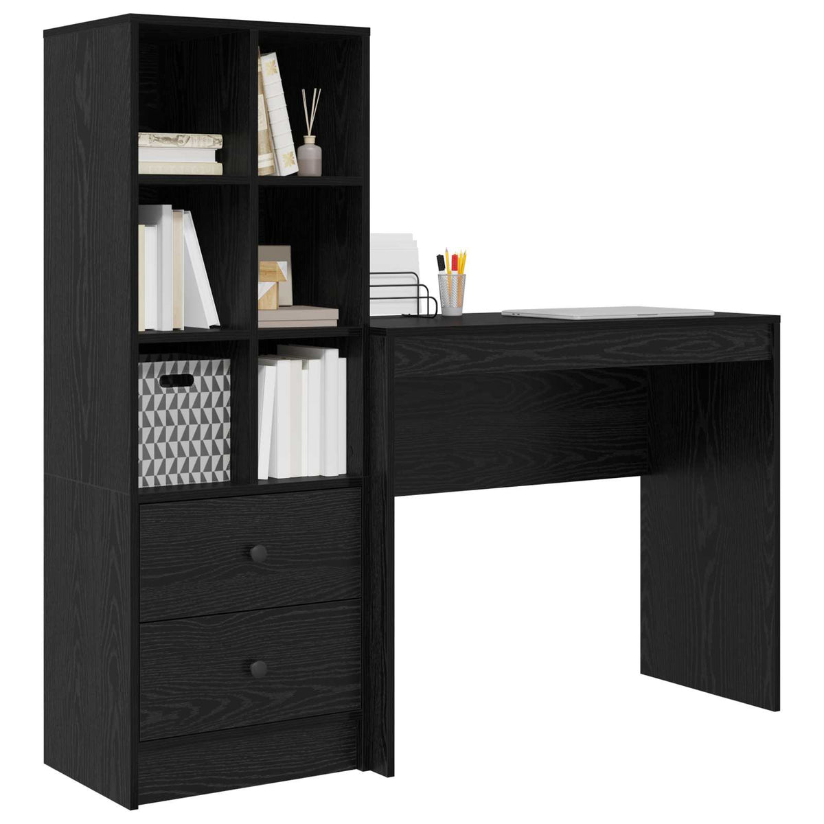 Bureau Chêne noir 135,5 x 40 x 127 cm 2 pc - XIOS