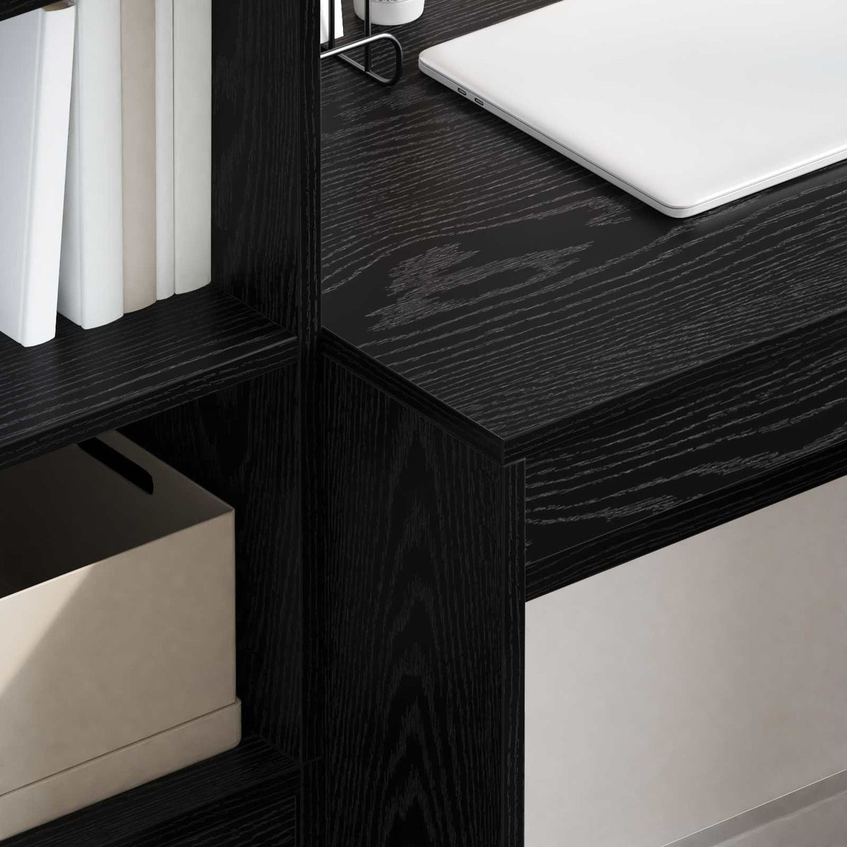 Bureau Chêne noir 135,5 x 50 x 127 cm 2 pc - XIOS