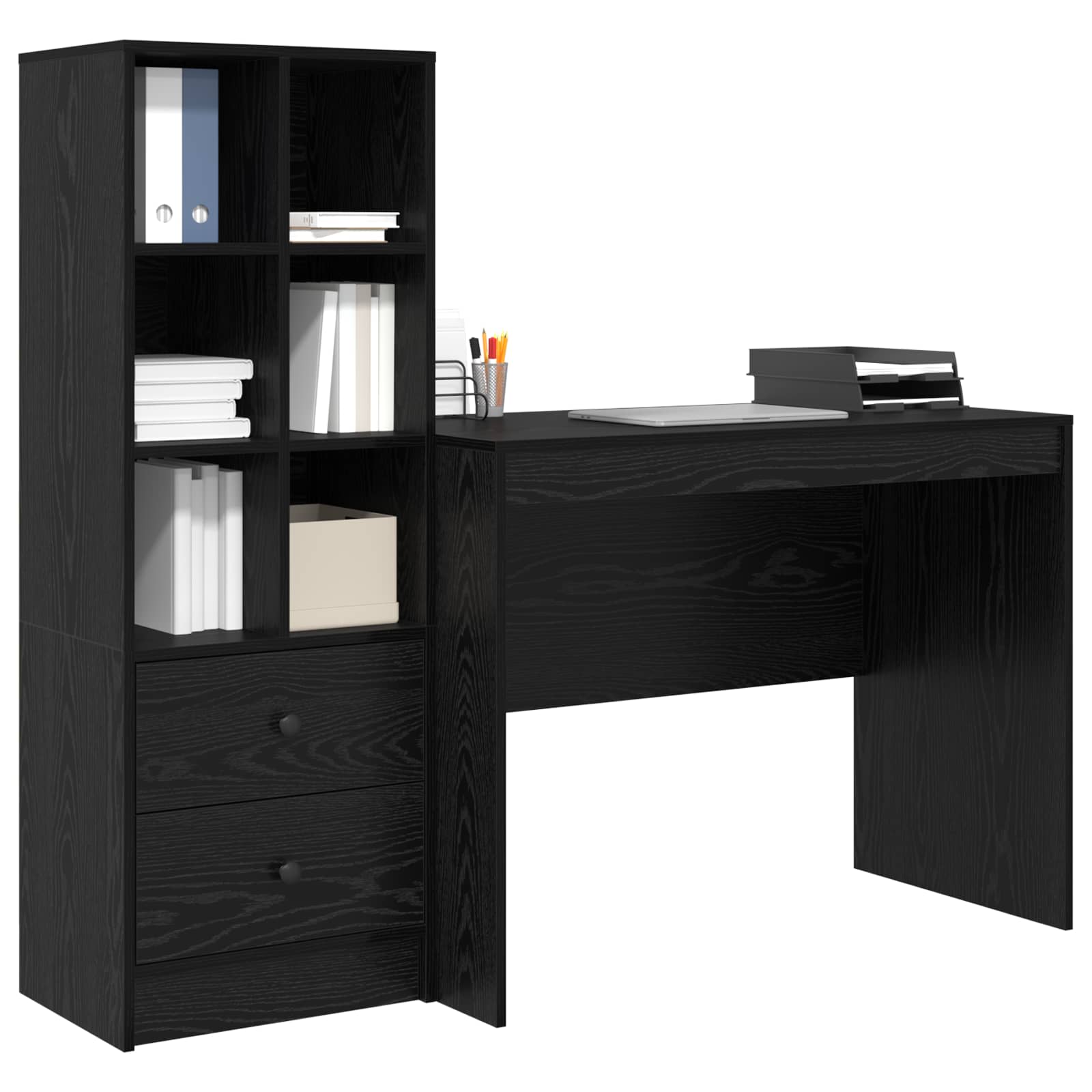 Bureau Chêne noir 145.5 x 50 x 127 cm 2 pc - XIOS