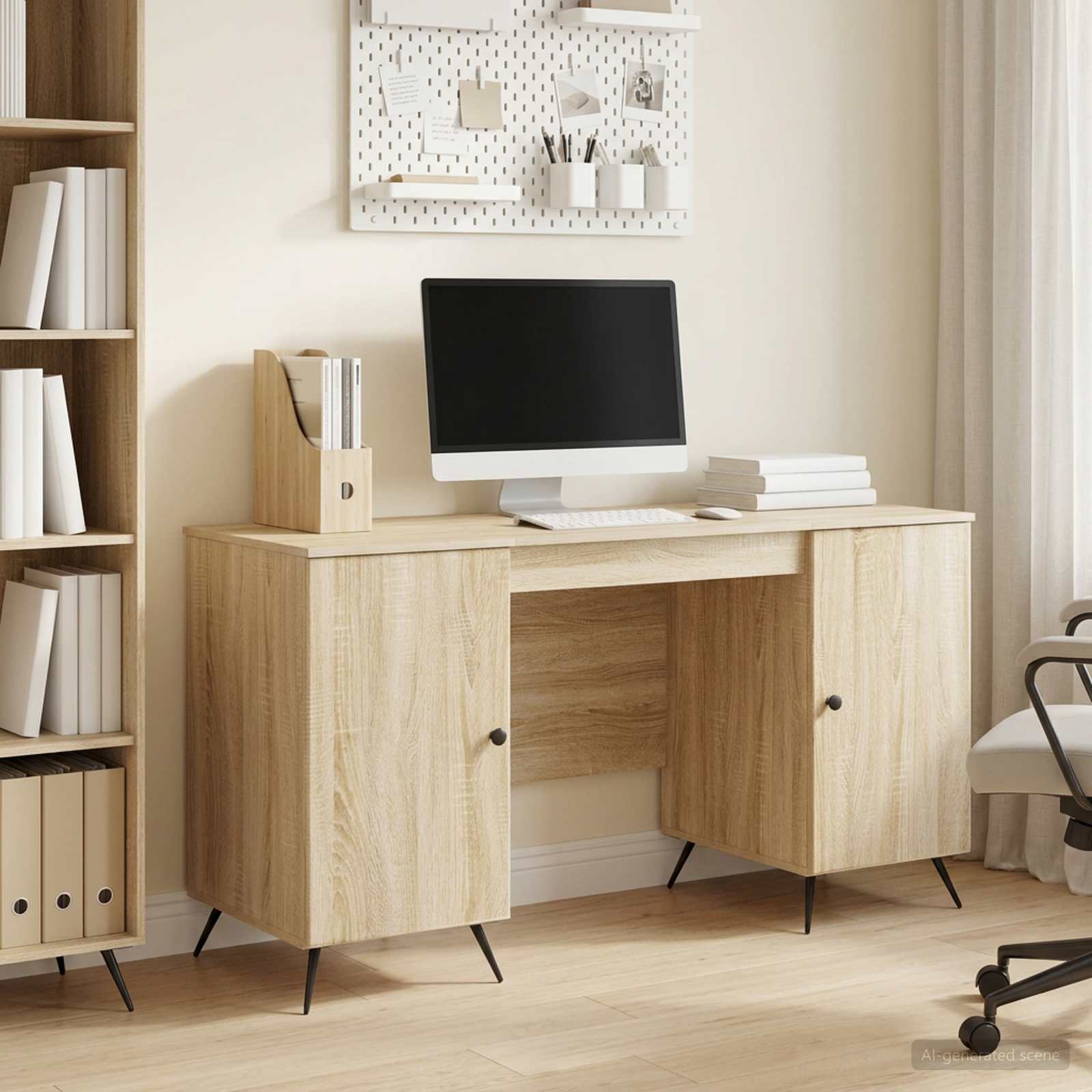 Bureau Chêne Sonoma 142,5 x 50 x 75 cm Bois d'ingénierie - XIOS