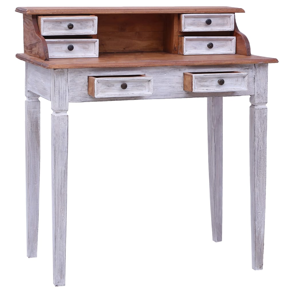 Bureau d'écriture et tiroirs 90x50x101 cm bois massif d'acajou - XIOS