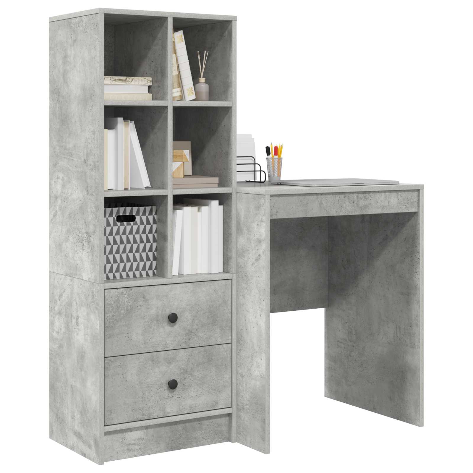 Bureau Gris béton 105,5 x 50 x 127 cm 2 pc - XIOS