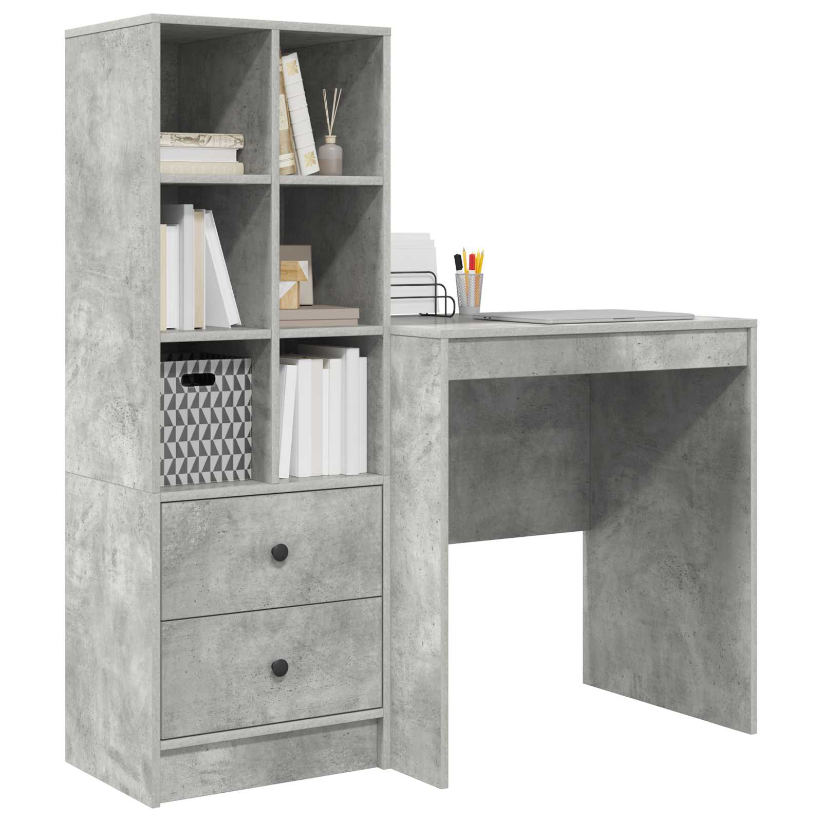Bureau Gris béton 115,5 x 50 x 127 cm 2 pc - XIOS