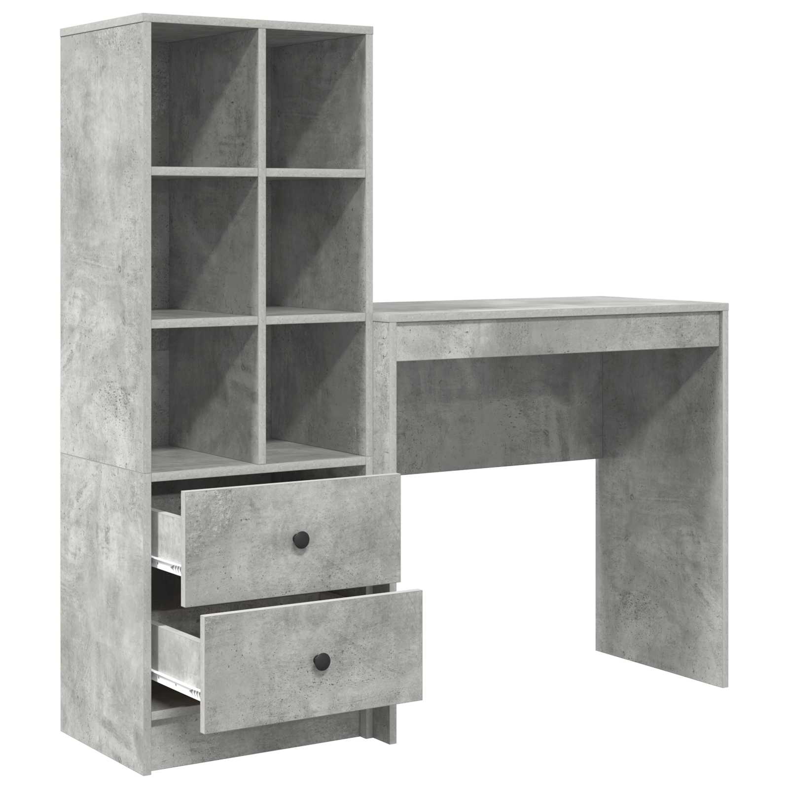 Bureau Gris béton 125,5 x 40 x 127 cm 2 pc - XIOS