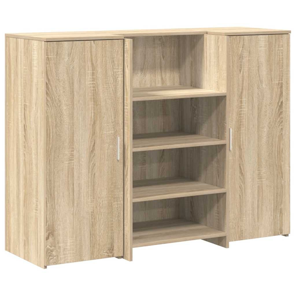 Bureau réception chêne sonoma 135x50x103,5 cm bois d’ingénierie - XIOS