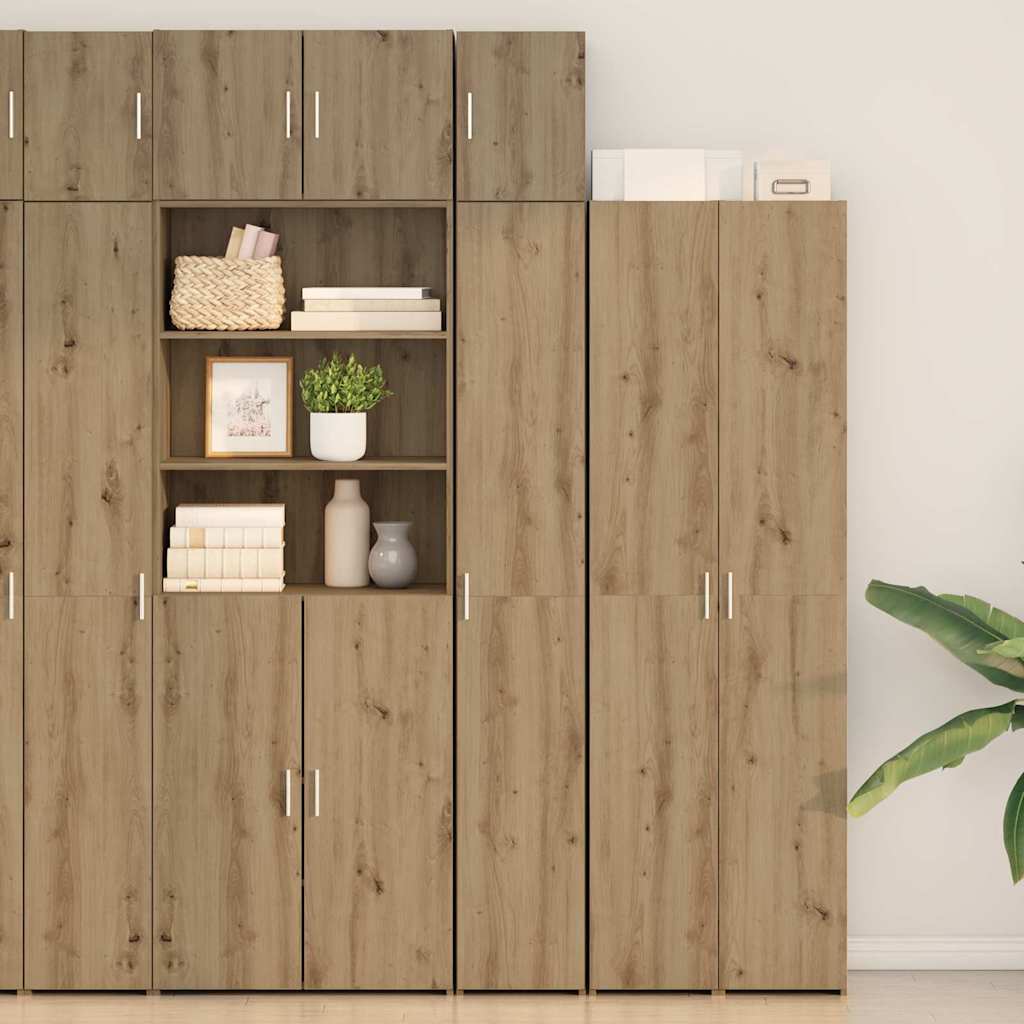 Cabinet de rangement avec étagères Chêne artisanal - XIOS