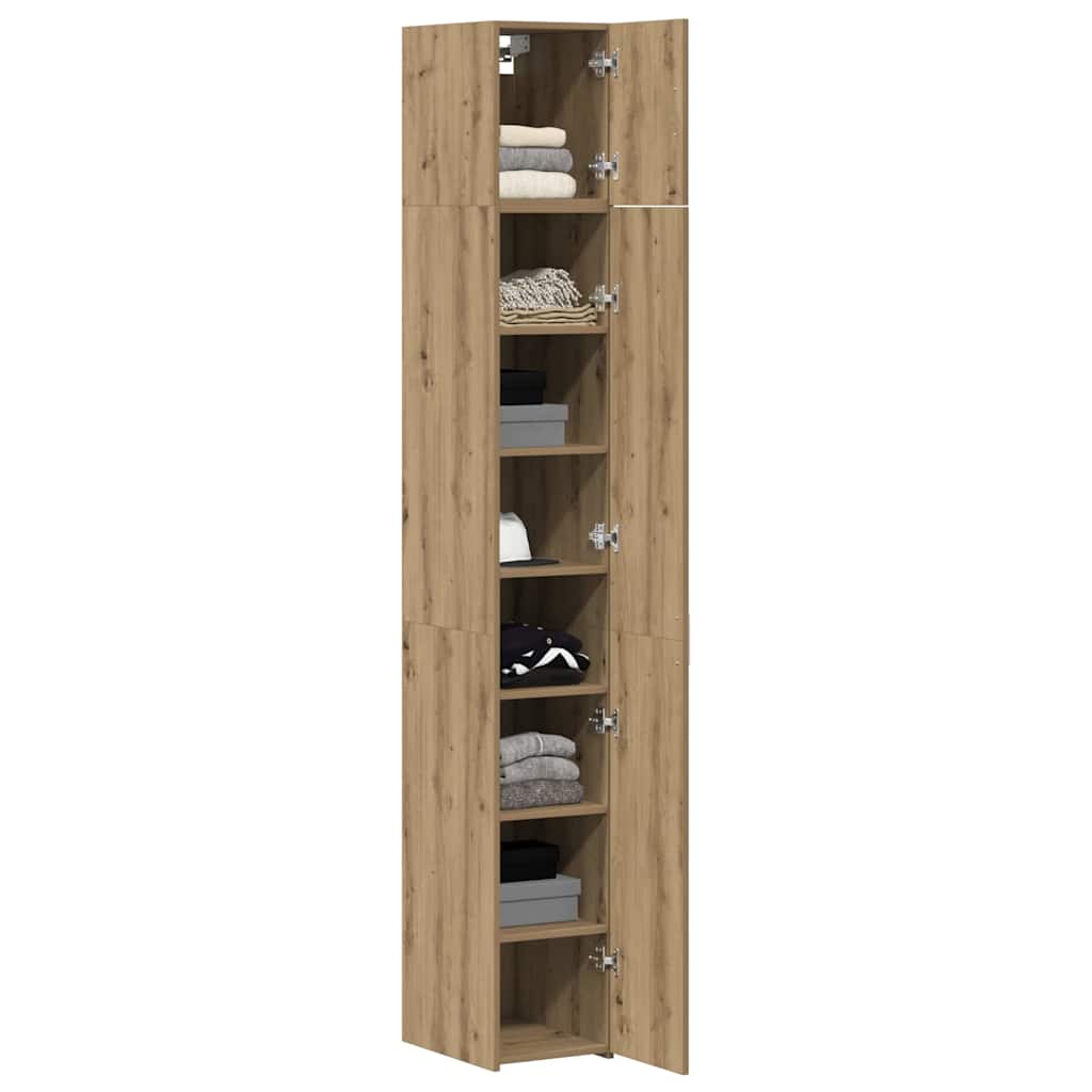 Cabinet de rangement avec étagères Chêne artisanal - XIOS