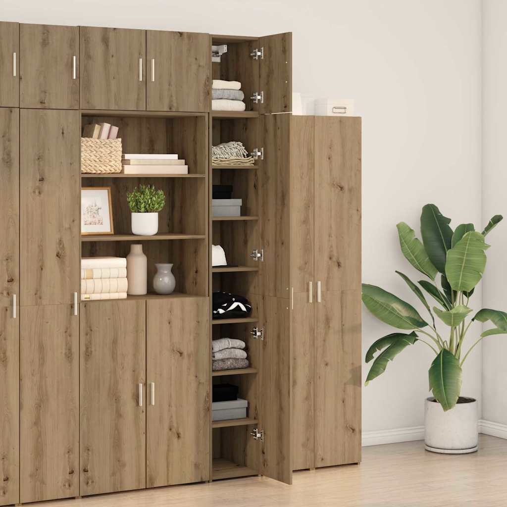 Cabinet de rangement avec étagères Chêne artisanal - XIOS