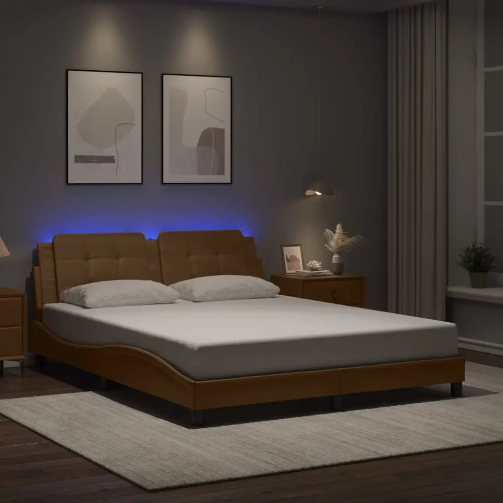 Cadre de lit avec LED sans matelas Zadar cappuccino 160x200 cm - XIOS