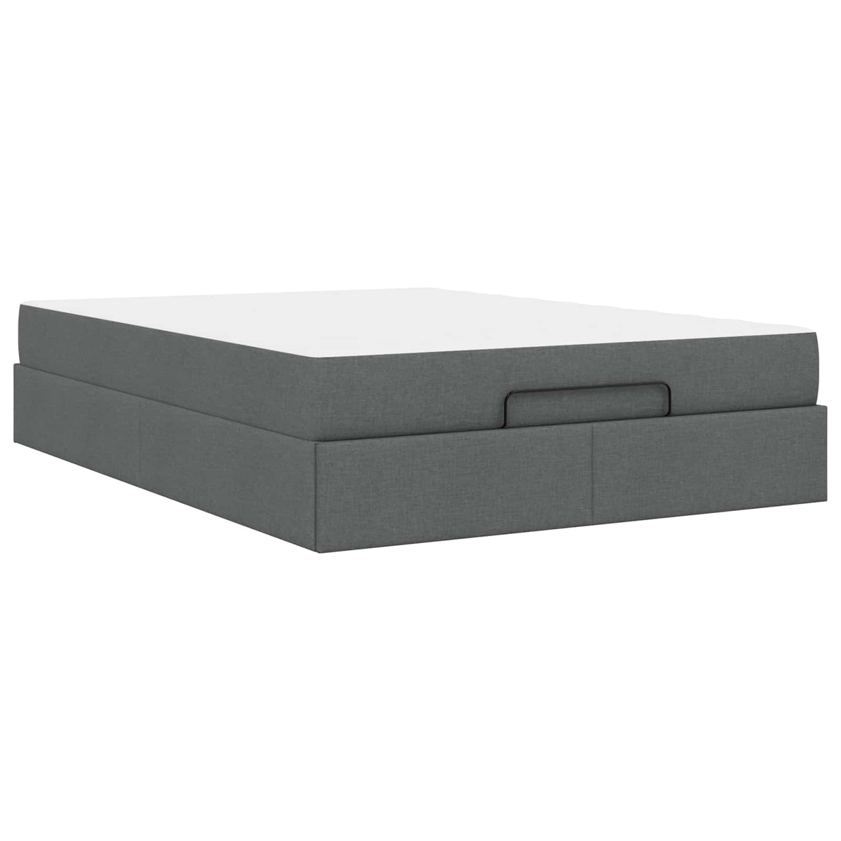Cadre de lit avec matelas 2 pc Gris Foncé tissu - XIOS