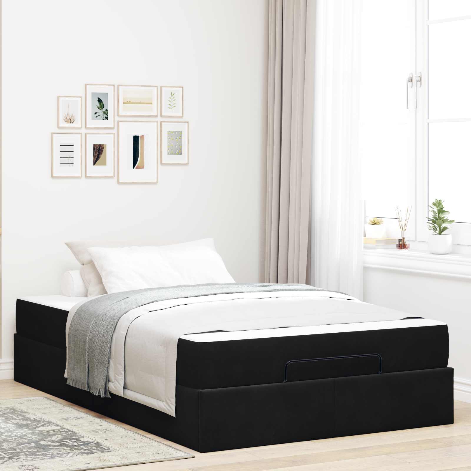 Cadre de lit avec matelas 2 pc Noir Velours - XIOS