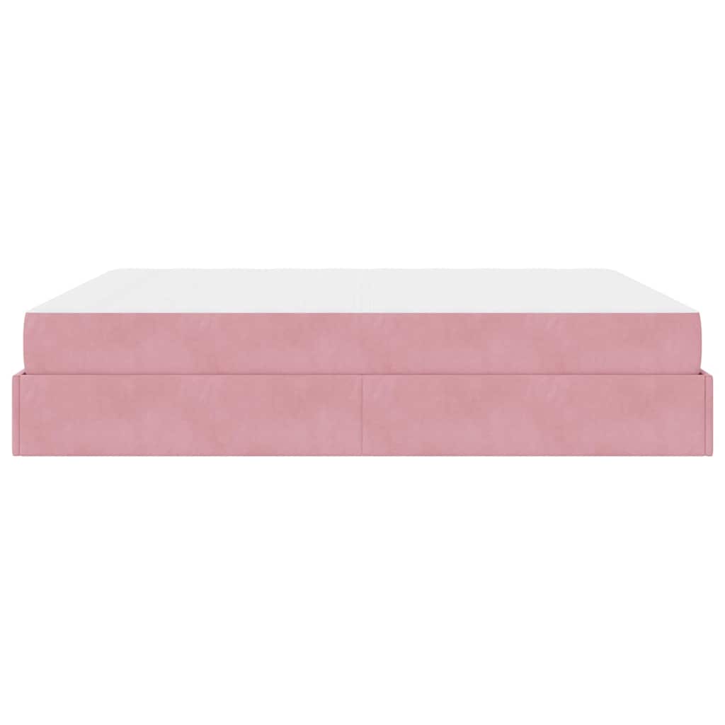Cadre de lit avec matelas 2 pc Rose Velours - XIOS