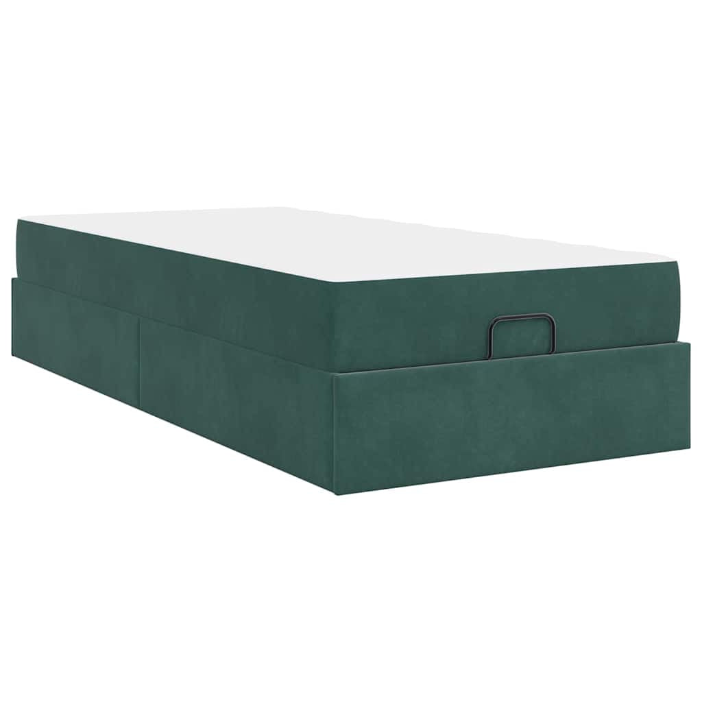 Cadre de lit avec matelas 2 pc Vert Velours - XIOS