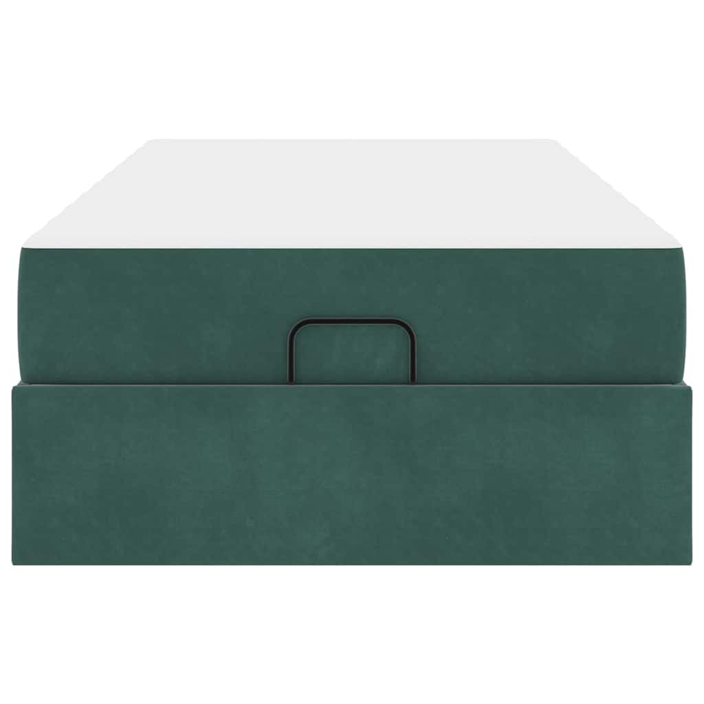 Cadre de lit avec matelas 2 pc Vert Velours - XIOS